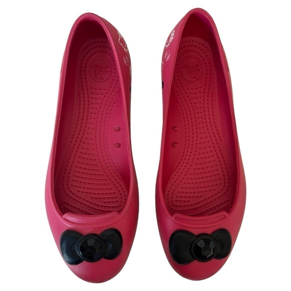 Crocs x Hello Kitty McCall Slip On Ballet Flats Pink Black Women’s Size 8 Rare - Picture 2 of 12